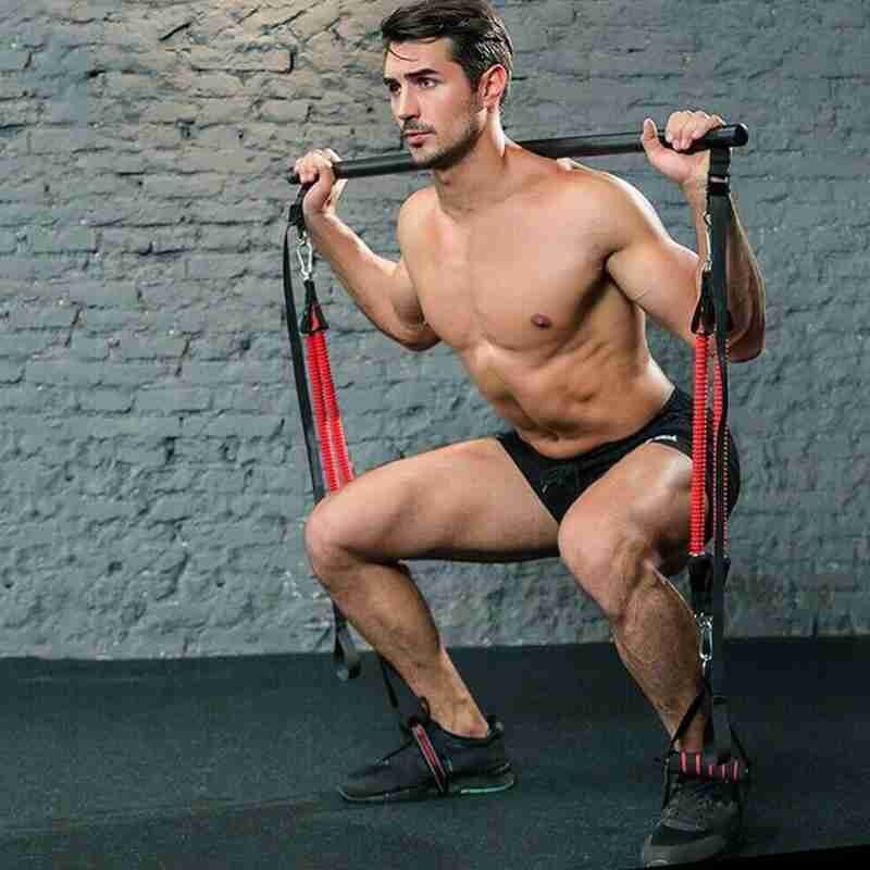 Pilates bar kit with resistance bands