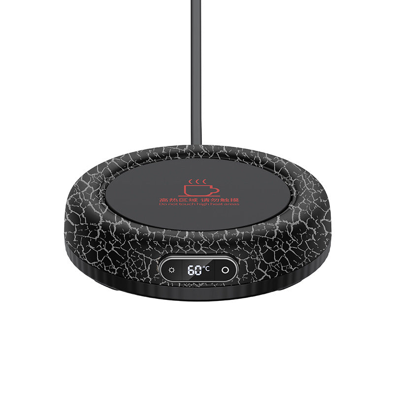 Black volcano mug warmer with colour light