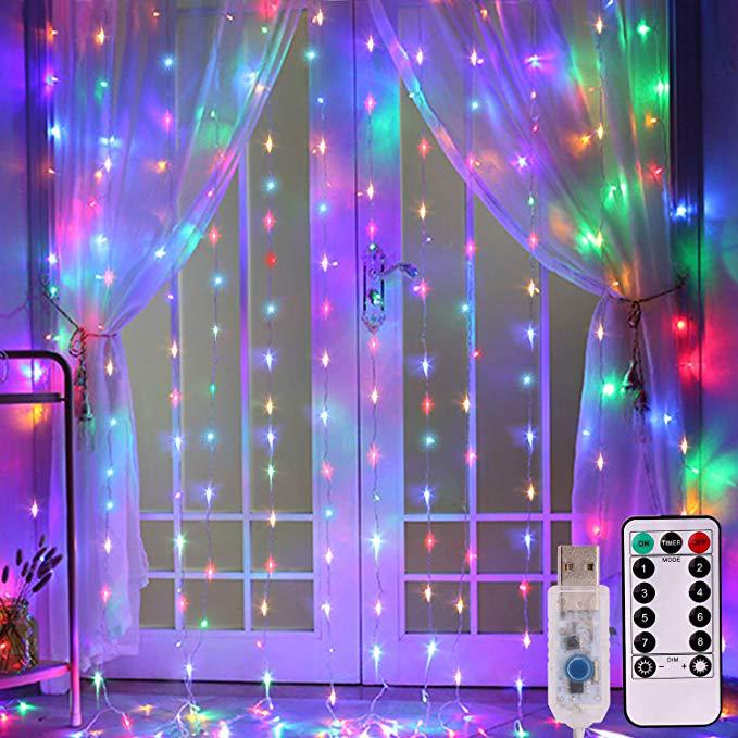 LED Curtain Fairy Lights USB With Remote Control Window