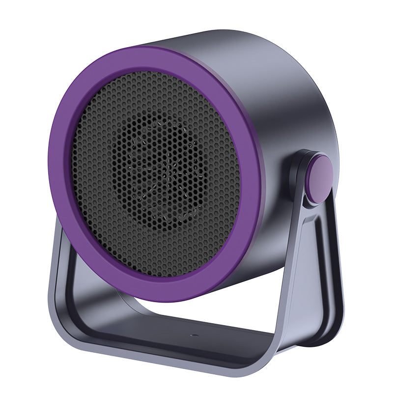 Beige round fan heater on tilting stand