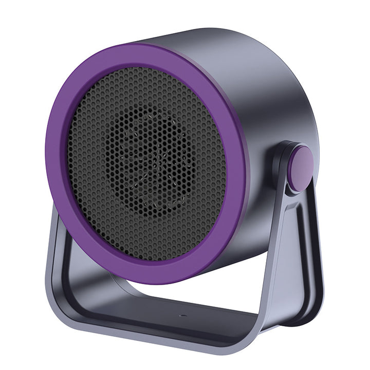 Beige round fan heater on tilting stand