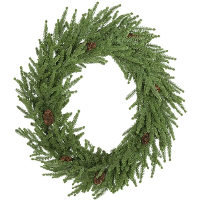 Snugleigh Norfolk Pine Christmas Wreath with Pine Cones