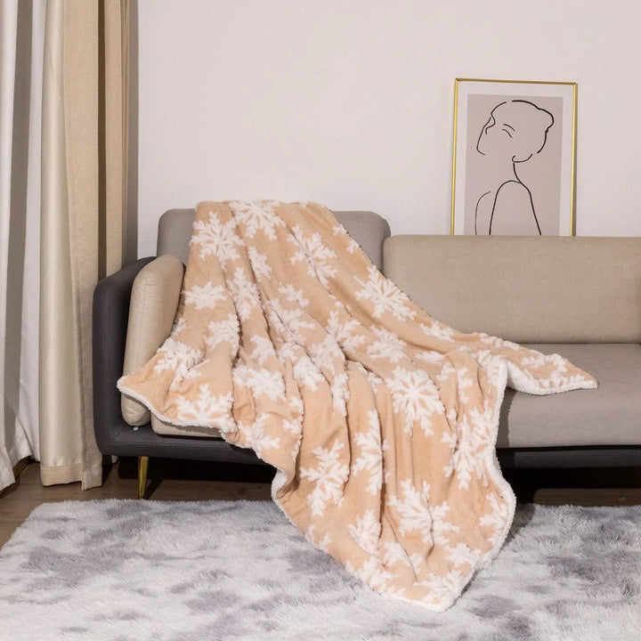 Christmas Wool Blanket Throw for Sofa and Bed