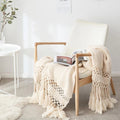 Snugleigh™ Knitted Tassel Throw – Soft, Lightweight Boho Blanket
