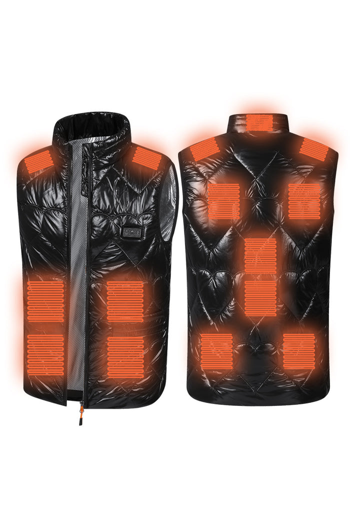 Snugleigh Women's glossy quilted heated gilet with chest button