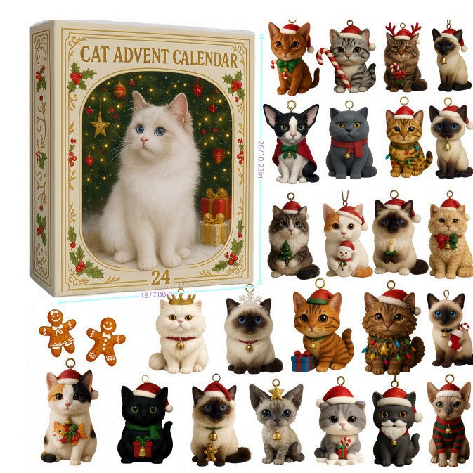 Advent calendar with acrylic Christmas ornaments
