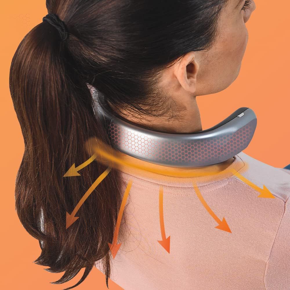 Grey cordless wearable neck heater