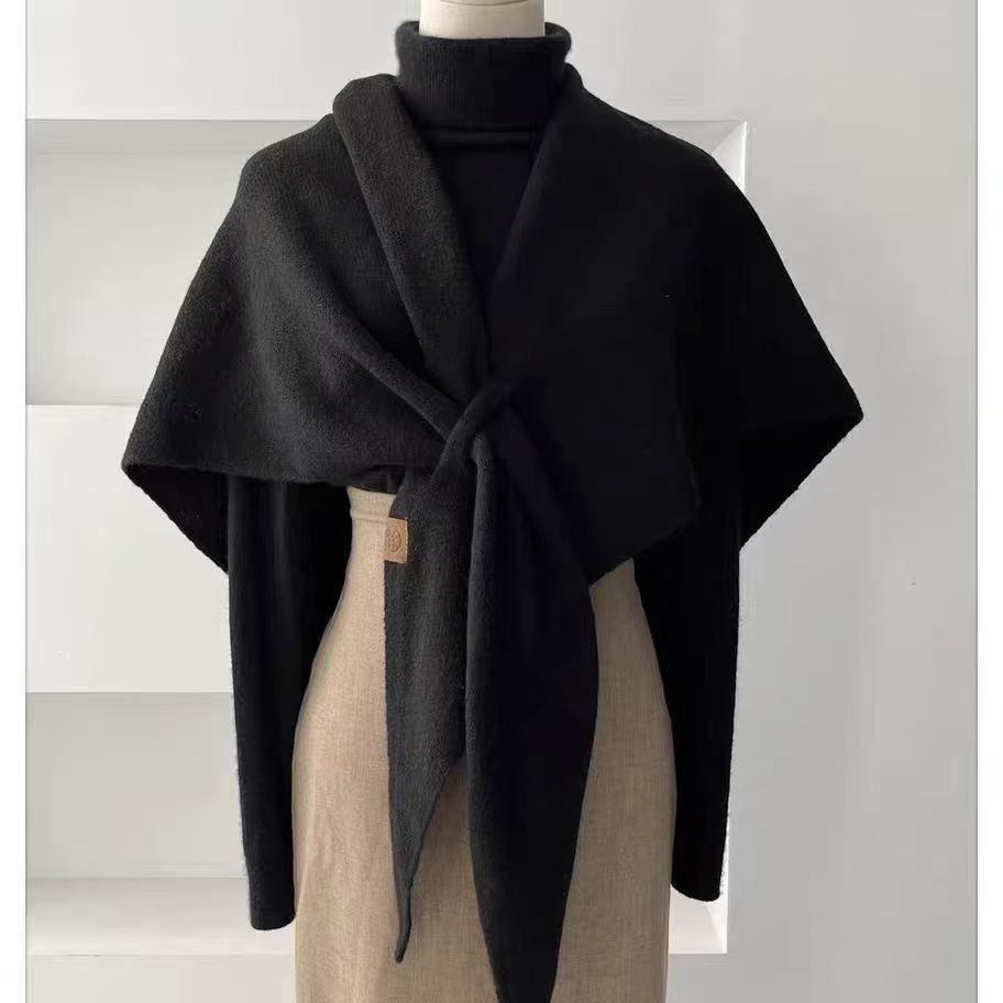 Ivory soft wool triangle shawl