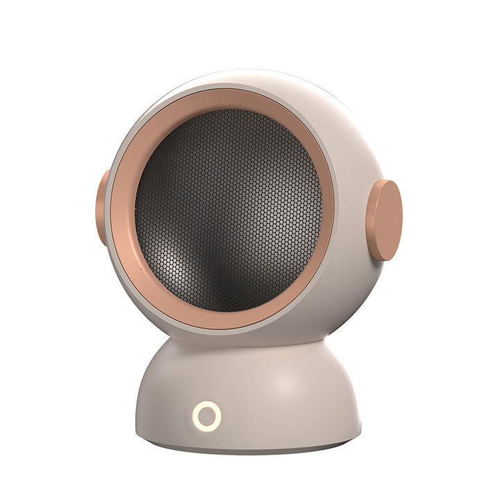 Round mini fan heater in sage green