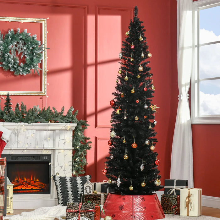Snugleigh Black Pencil Christmas Tree 7 ft, Slim for Small Spaces
