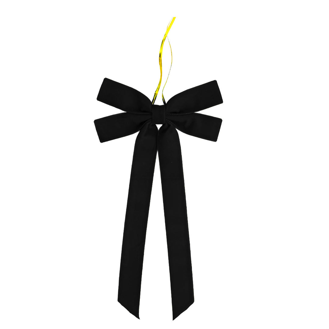 Red velvet Christmas bow with gold cord