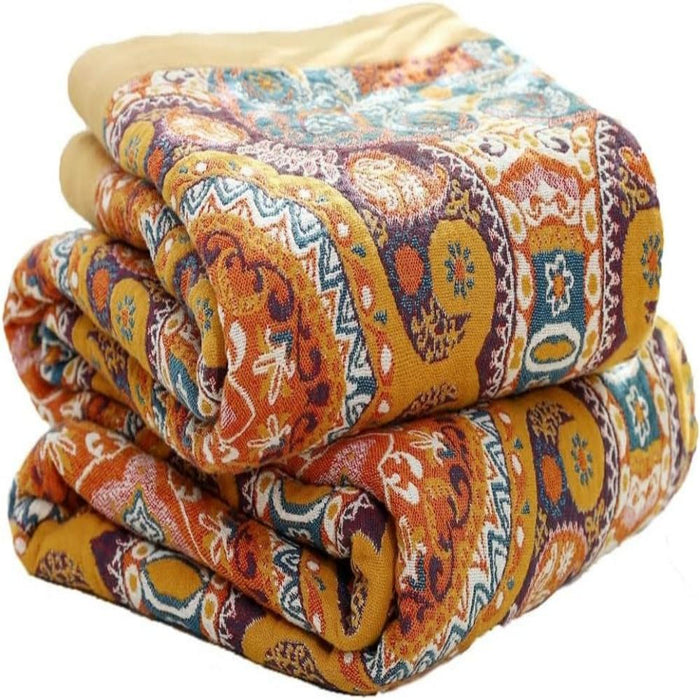 Snugleigh™ Reversible Boho Blanket with Breathable Cooling Feel