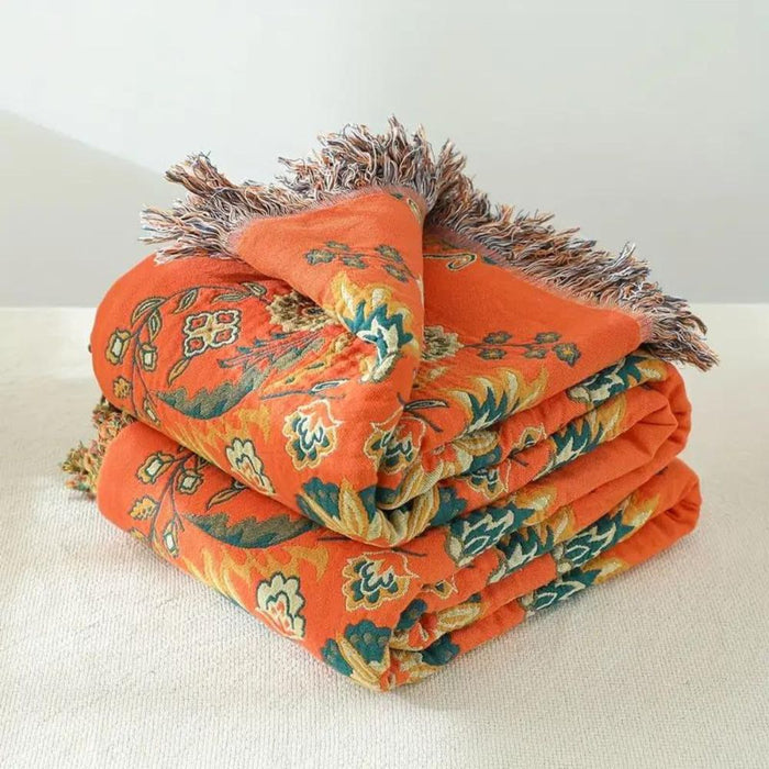 Snugleigh™ Vintage Floral Reversible Throw, Two Looks in One Blanket
