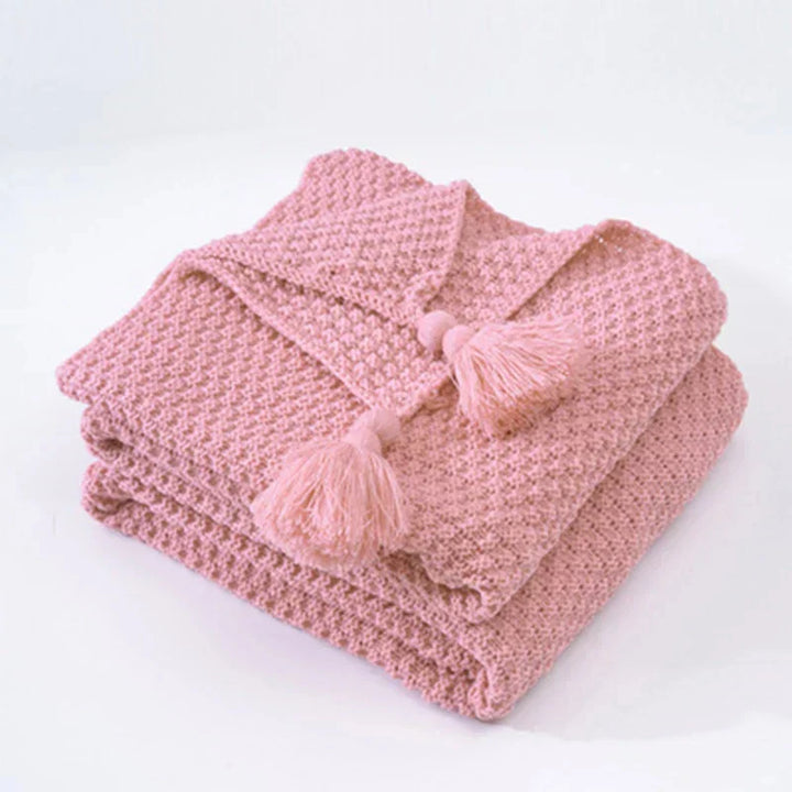 Handwoven Wool Blanket with Fringe