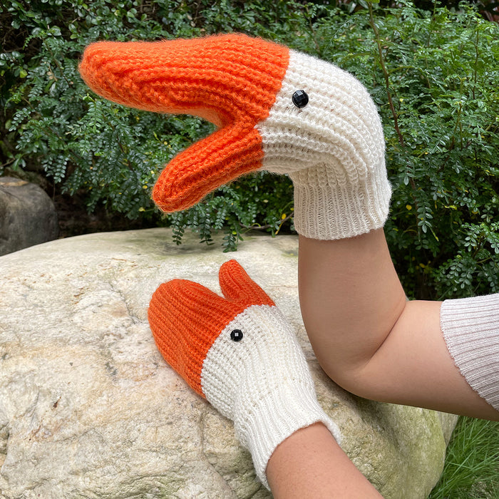 Snugleigh Funny Knitted Goose Mittens, Short or Long