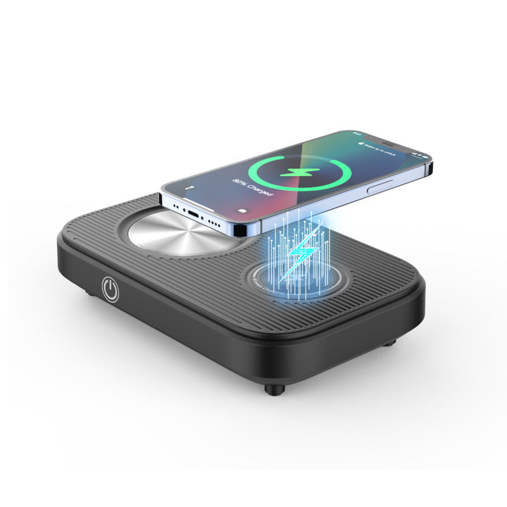 Black cup warmer cooler with wireless charger