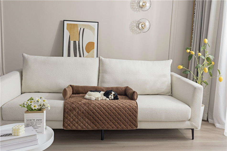 Curved Dog Sofa Bed With Pillow To Protect Furniture