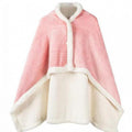 Pink sherpa fleece wearable shawl blanket