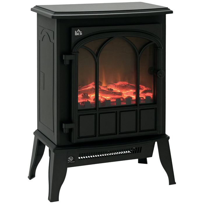 Snugleigh Black Electric Stove 2000W with Dimmable LED Charcoal Flames