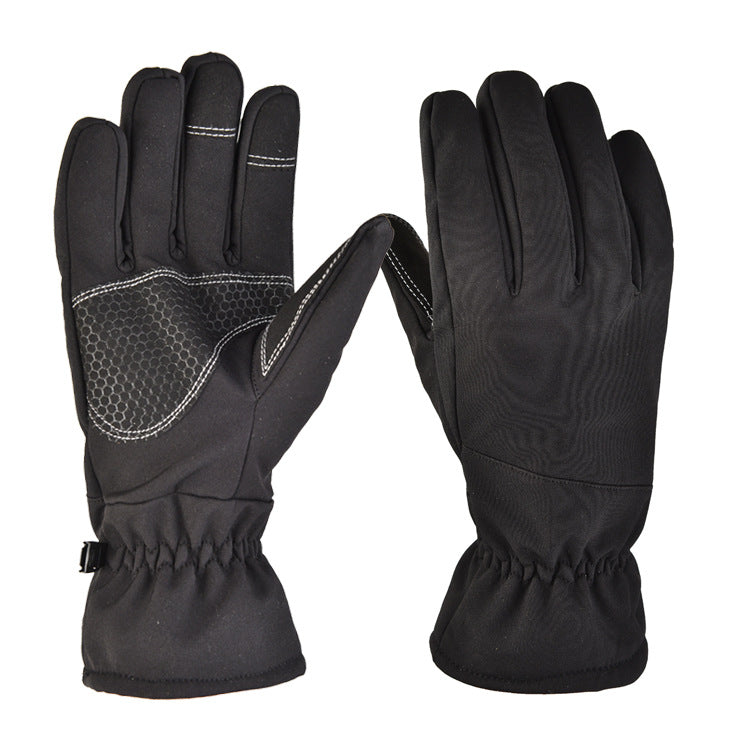 Camouflage softshell gloves with grip palm