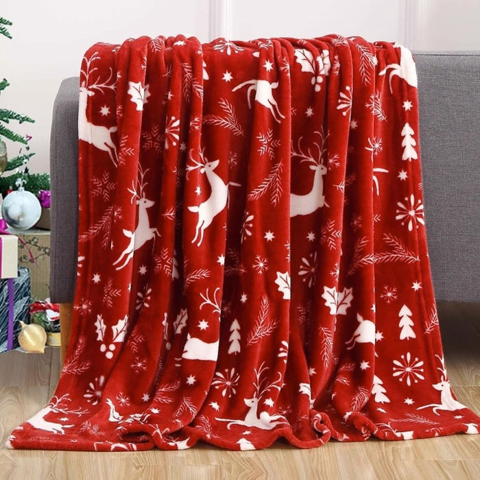Snugleigh Christmas flannel throw with festive prints
