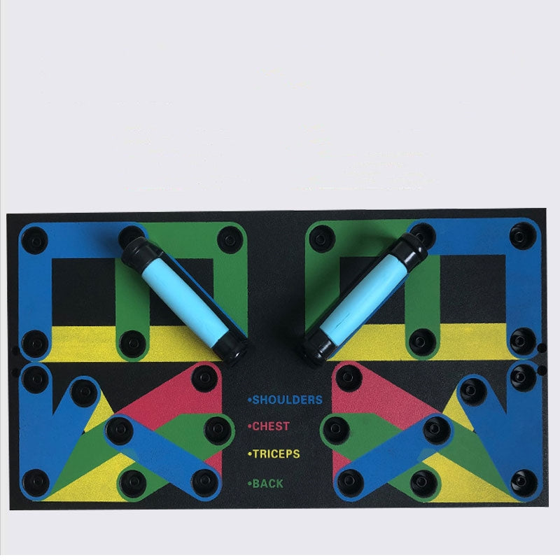 Foldable colour-coded push-up board