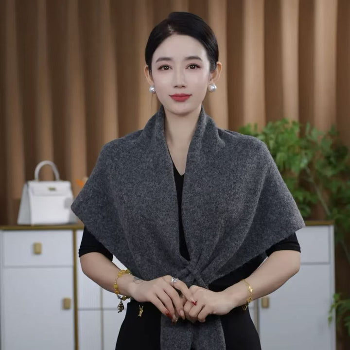Ivory soft wool triangle shawl