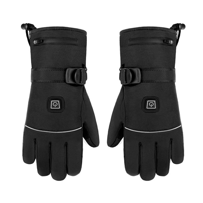 Pair of black heated touchscreen gloves