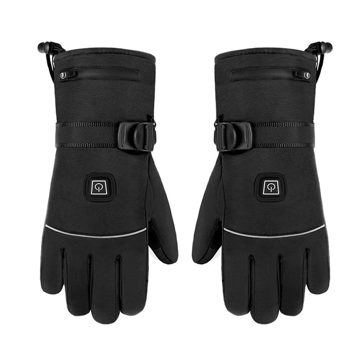 Pair of black heated touchscreen gloves