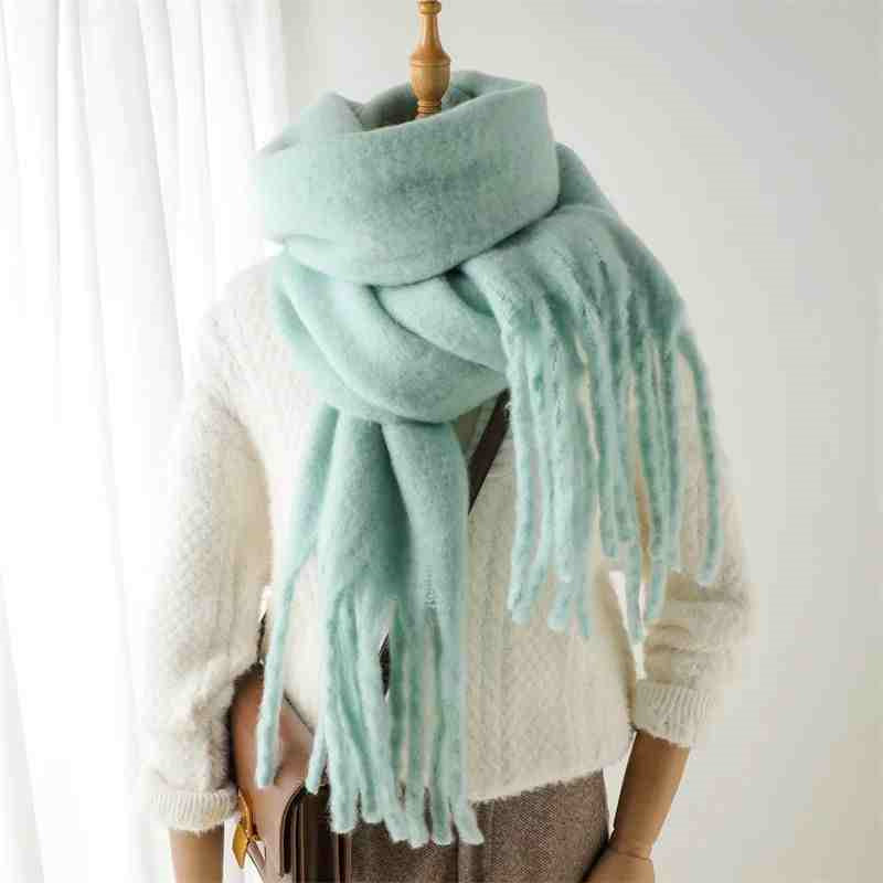 Mustard thick fluffy winter scarf