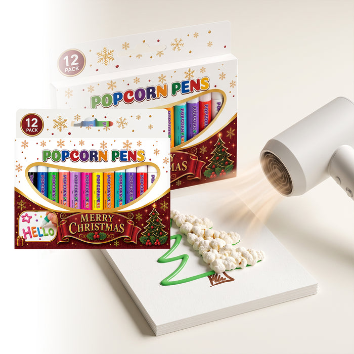 Snugleigh Christmas Puffy Paint Pens, Set of 12 Colours