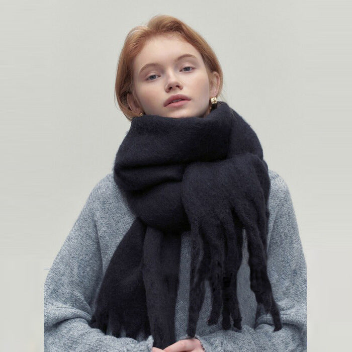 Snugleigh Long Cashmere Feel Scarf with Tassels, 230 cm