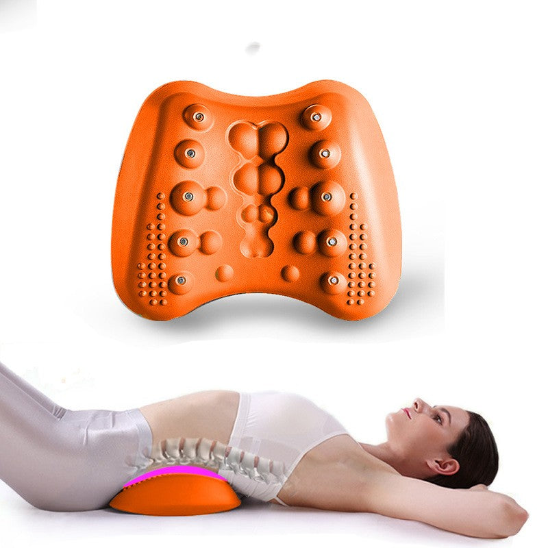 Curved foam lumbar stretch pillow