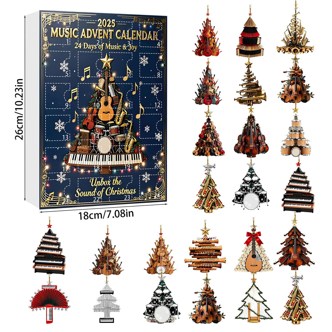 Advent calendar with acrylic Christmas ornaments