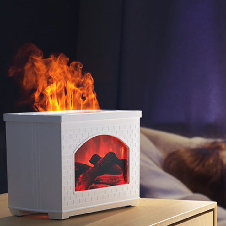 Simulated Fireplace Air Humidifier With Flame Effect, Aroma Diffuser