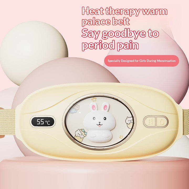 Pink warming belly belt with bunny face
