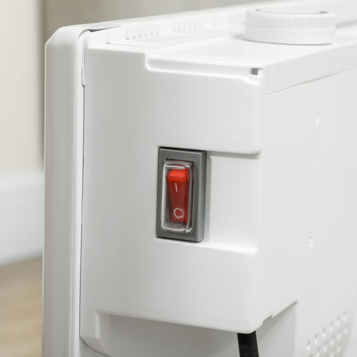 white freestanding convector heater with top dial