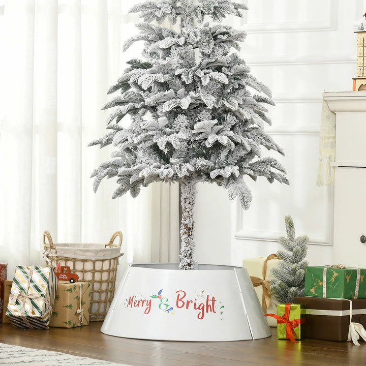 Cream metal tree collar with festive print