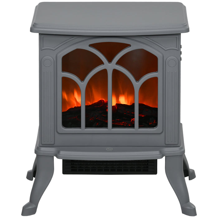 Snugleigh Grey Electric Stove 1500W with Realistic Log Flames