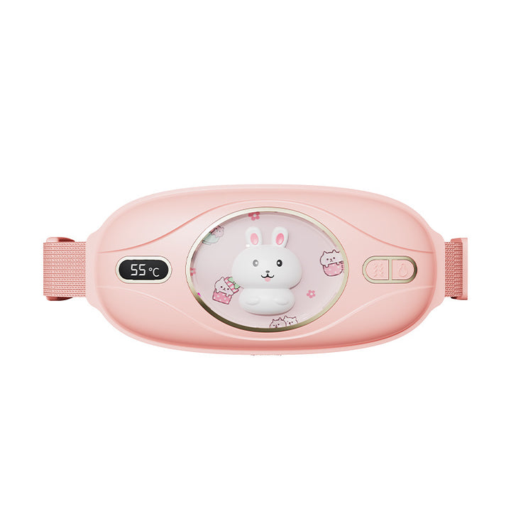 Pink warming belly belt with bunny face