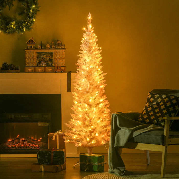 Snugleigh Pink Pre-Lit Pencil Christmas Tree with Warm LEDs