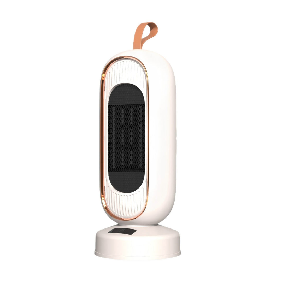 White oscillating fan heater with carry loop