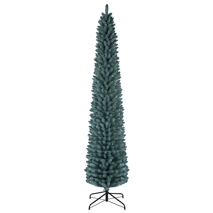 Snugleigh Frosted Slim Christmas Tree with Silver Tips, 8ft