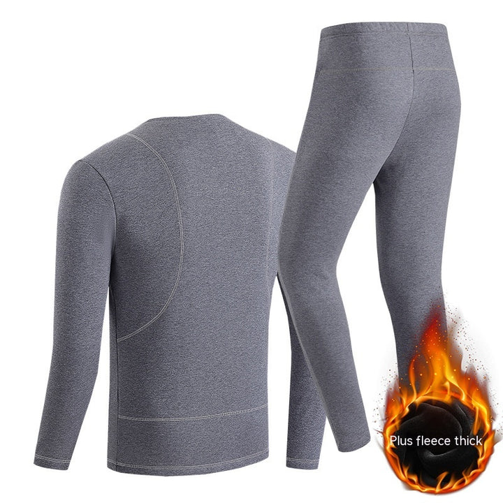 Black heated thermal top and long johns set