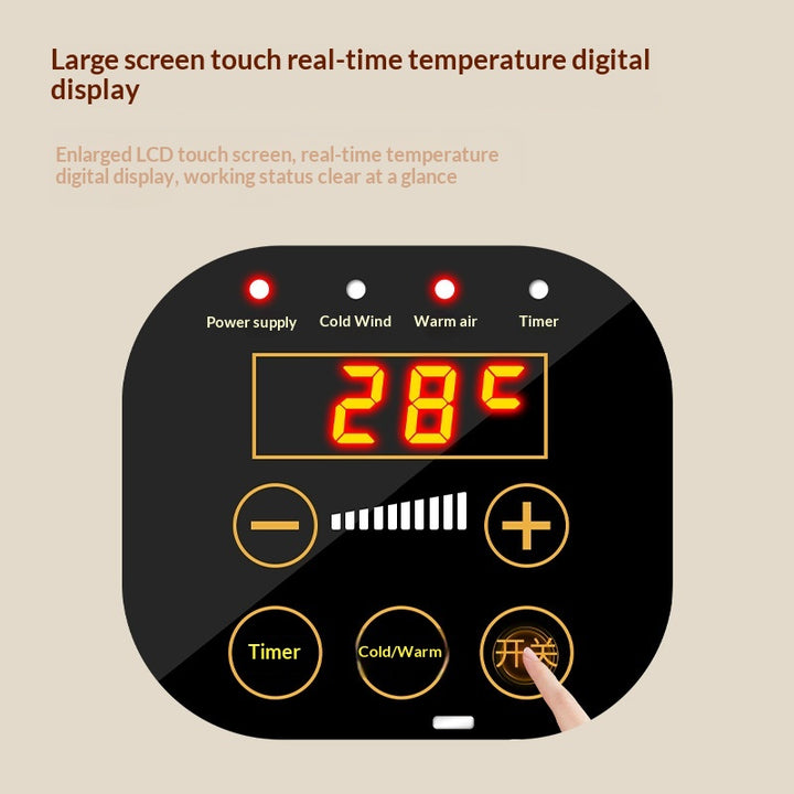 Slim graphene wall heater with touch display