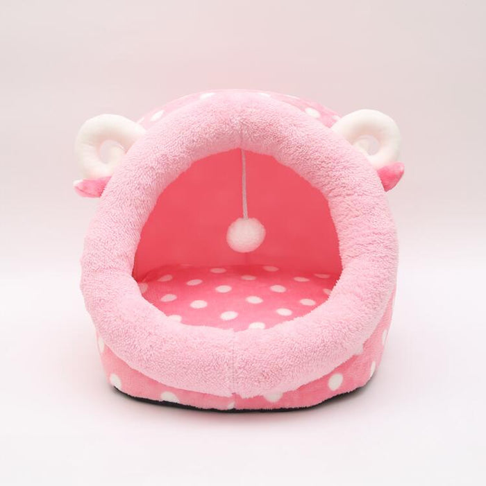 Snugleigh Soft covered cat bed cave with removable, washable cushion