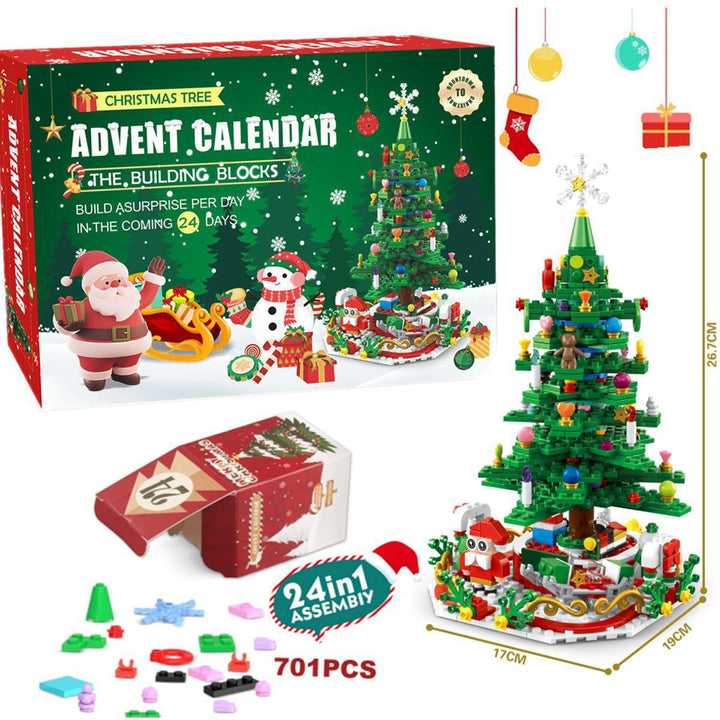 Advent calendar box with brick Christmas train