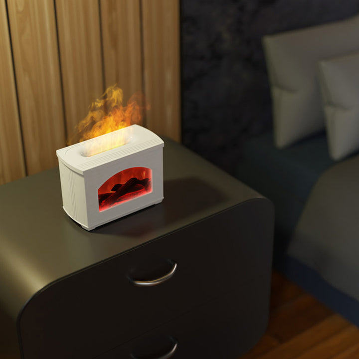 Simulated Fireplace Air Humidifier With Flame Effect, Aroma Diffuser