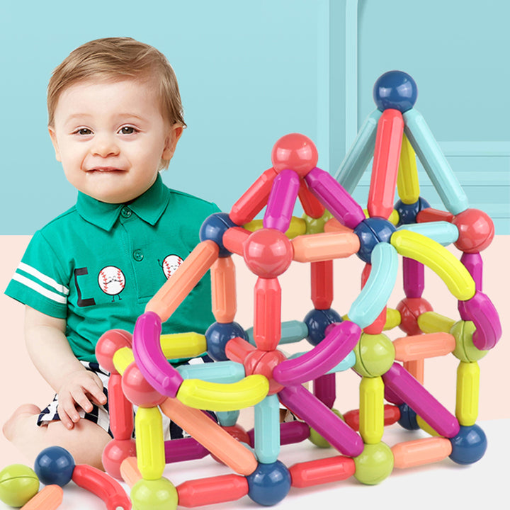 Colourful magnetic sticks and balls set