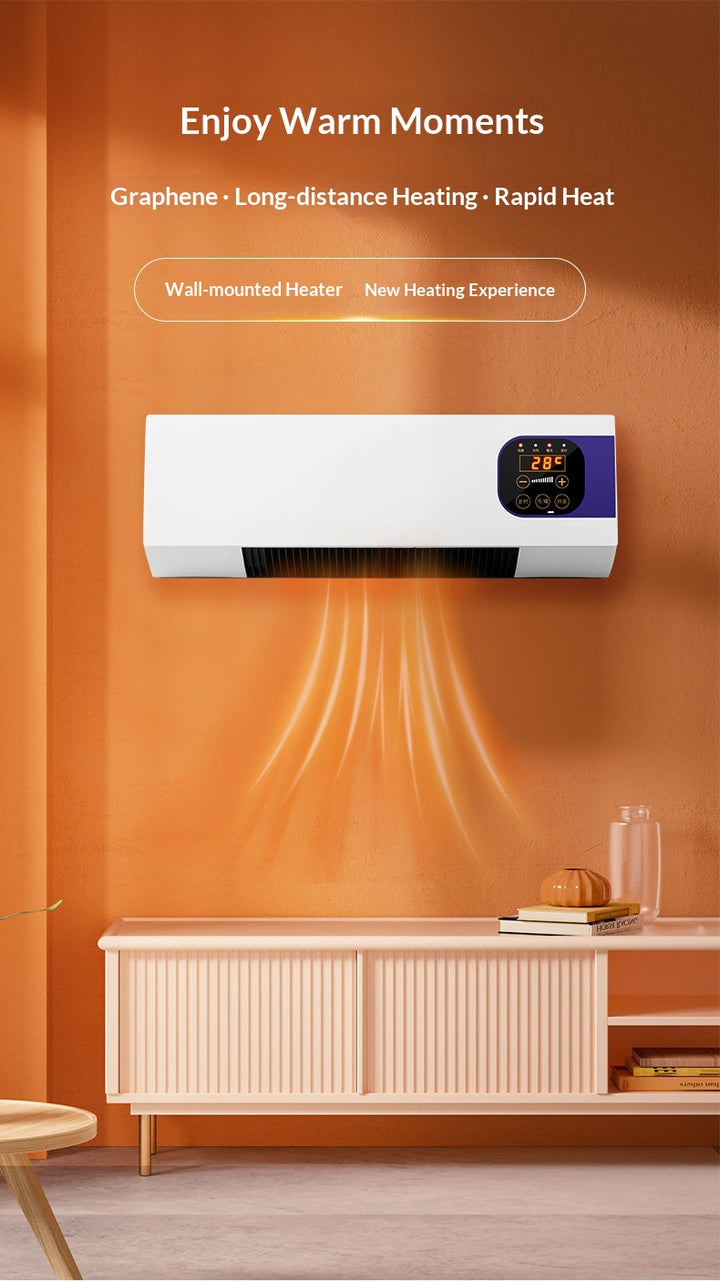 Slim graphene wall heater with touch display